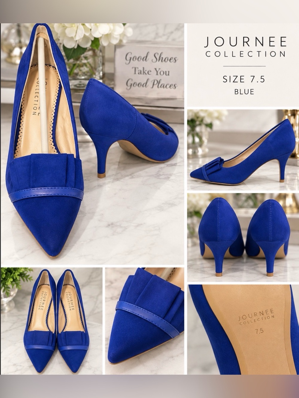 Journee Collection Blue Pointed-Toe Heels - New in Box